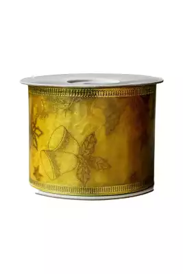 Лента декоративная с золотыми бубенчиками, 6 см, золотая